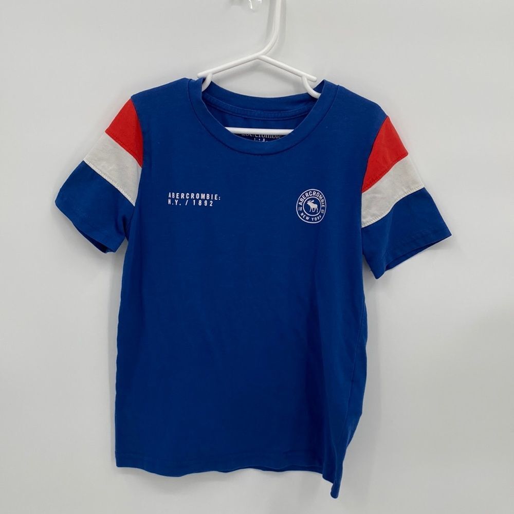 Abercrombie Kids Round Neck Short Sleeve Pullover Graphic Tee T-Shirt Blue 5/6